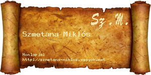 Szmetana Miklós névjegykártya