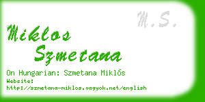 miklos szmetana business card